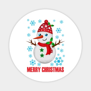 Merry Christmas Snowman and snowflakes Magnet